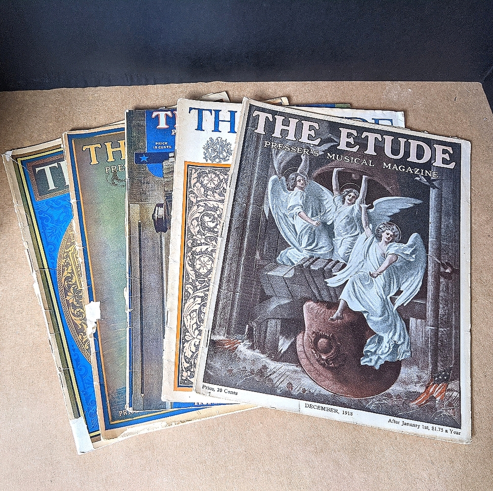 5 Etude Music Magazines from 1918